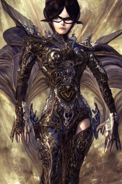 Prompt: bayonetta, DC, cute, fantasy, intricate, elegant, highly detailed, digital painting, 4k, HDR, concept art, smooth, sharp focus, illustration, art by jim lee