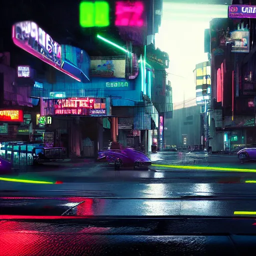 Prompt: a 3 d rendered in unreal engine guatemalan cyberpunk city with neon ads and signs with evocative dramatic mood with blade runner vibe with cars with motion blur with depth of field with bloom with lightshaft with volumetric lights, fog, by scott robertson, oscar winning graphics, photo realistic, bloom, imax, dynamic lighting, artstation,