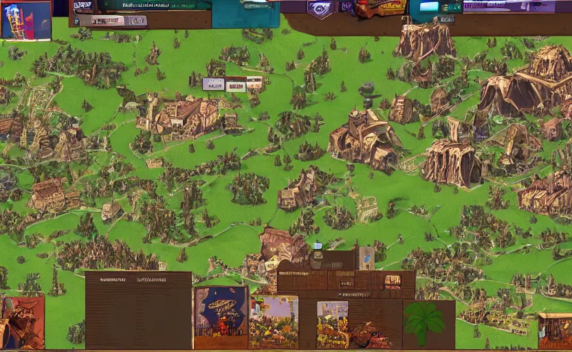 Image similar to screenshot from that 9 0 s rts game about managing a decaying national park. shows the ui