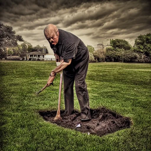 Prompt: hitchcock burying a body cinematic hdr realistic 3 5 mm