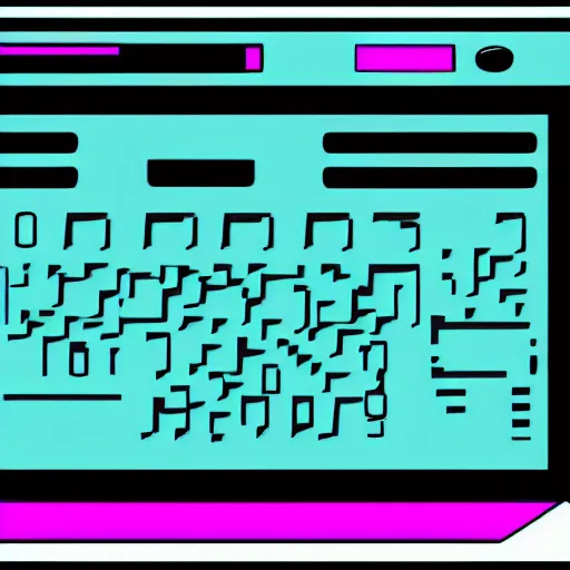 Image similar to a computer from the 9 0 s in the style of vaporwave