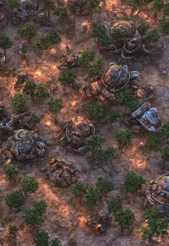 Image similar to zerg base with units zerglings ultralisk roach, realistic, soft natural volumetric lighting, beautifully detailed 4 k octane render, 4 k post processing 8 k