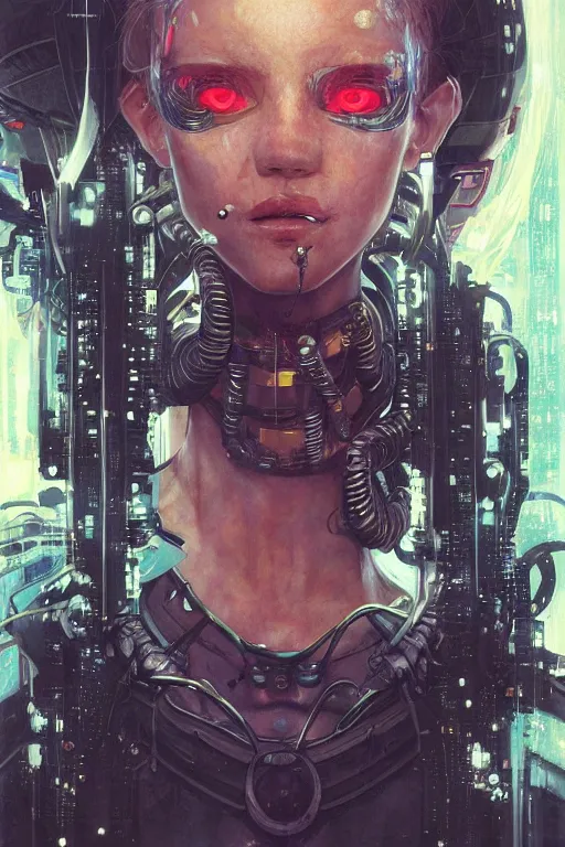 Image similar to portrait of an Alien, cyberpunk, Warhammer, highly detailed, artstation, illustration, art by Gustav Klimt and Range Murata and Ilya Kuvshinov and Sakimichan