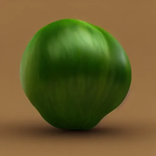 Image similar to 3d render, onion crying art, 2d