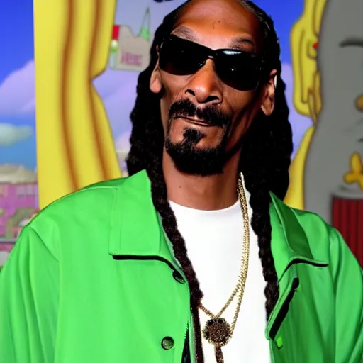 Prompt: Snoop Dogg guest starring in an episode of The Simpsons