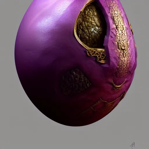 Prompt: purple dragon egg, ancient egg, concept art, hyper details, ruan jia, craig mullins, trending on artstation, hyper detailed, insane details, cgsociety, hypermaximalist, micro details, photorealistic