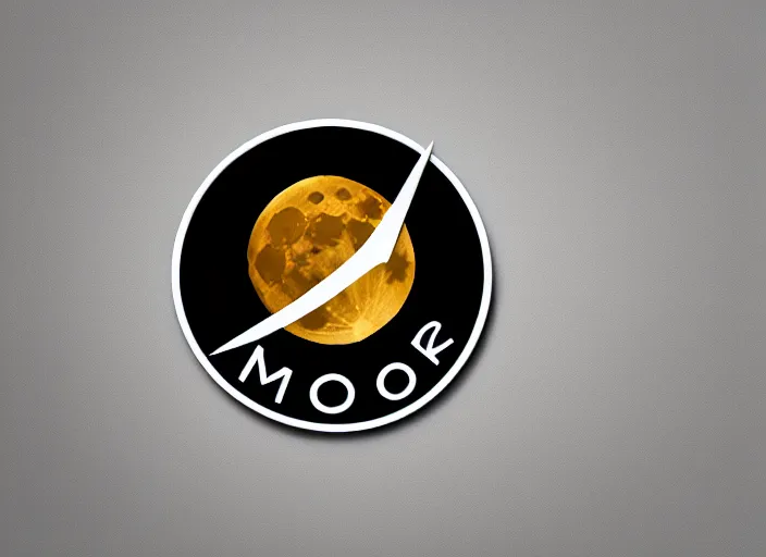 Image similar to professional logo with the moon, art deco style, sharp, 4 k