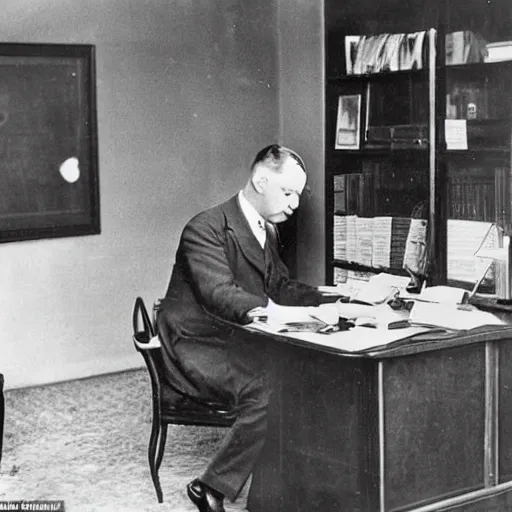Prompt: a gold - headed cane on display in an office in rutgers university, the university president is looking wistfully at it, 1 9 2 2
