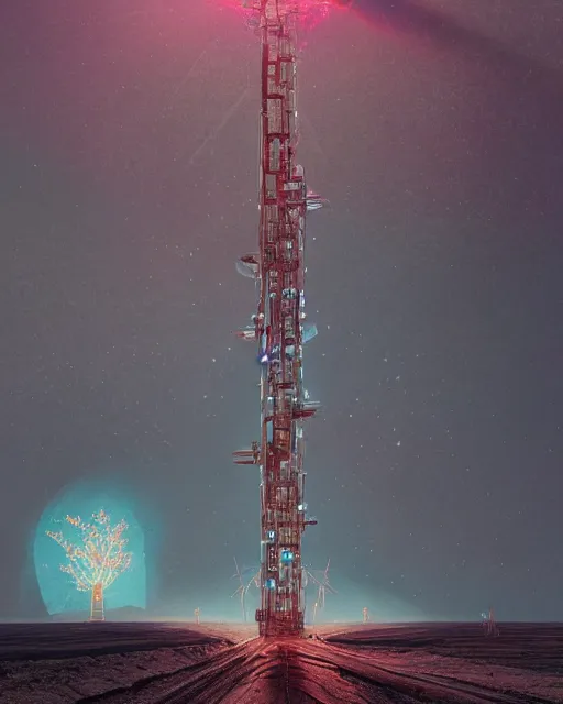 Image similar to a glowing female spirit of mother nature screams out in agony. drilling rigs bore into the earth in the background. wide shot, detailed, sharp, 8 k, award winning digital art by beeple.