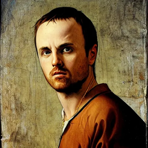 Image similar to renaissance portrait of jesse pinkman