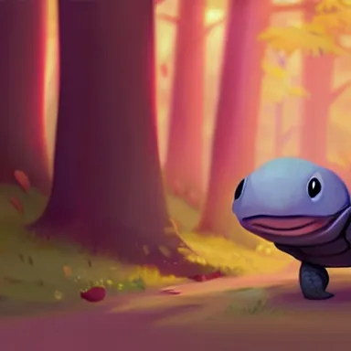 Image similar to Goro Fujita ilustration a cute turtle happily walking through the forest, painting by Goro Fujita, sharp focus, highly detailed, ArtStation