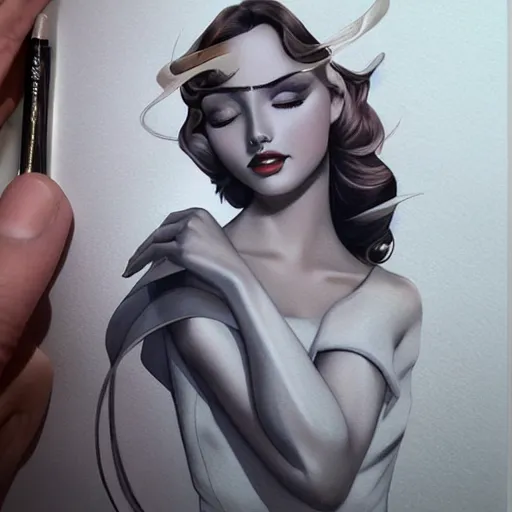 Image similar to art deco beauty by artgerm