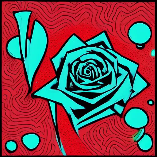 Prompt: “Rose, dotart, album art in the style of James Jean”