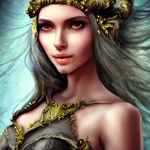 Prompt: beautiful girl in a fantasy world, realistic, highly detailed