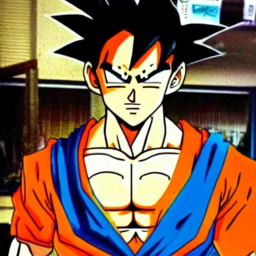 Prompt: a real life goku accidentally caught on camera in the 1 9 9 0 s