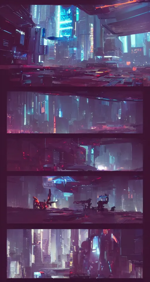 Image similar to Sci-Fi cyberpunk Comic page made up of art by the best artists Trending on Artstation. Paneling style by Bill Sienkiewicz. Octane render, Raytracing, 3d masterpiece, fantastic lighting by James Gurney.. Slice-of-life mundane genre.