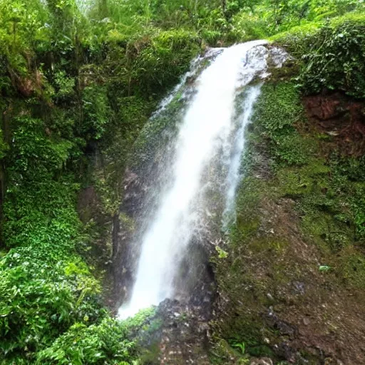 Prompt: waterfall next to a gigantic cabbage