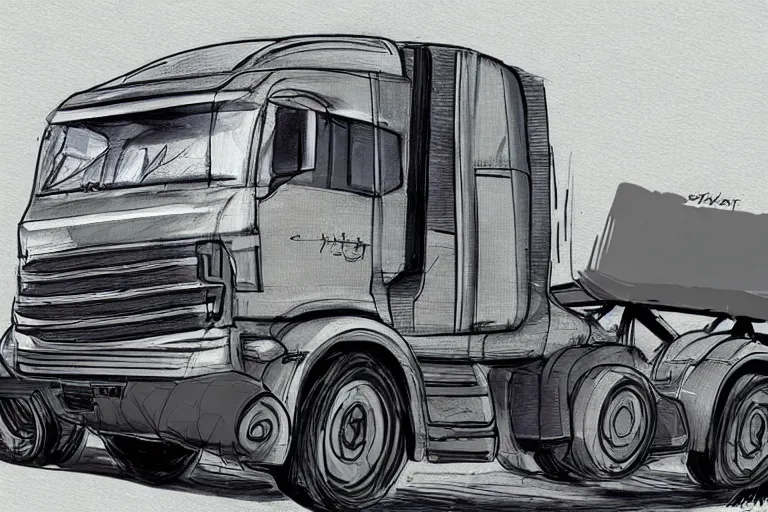 Prompt: cheverlot truck, concept art