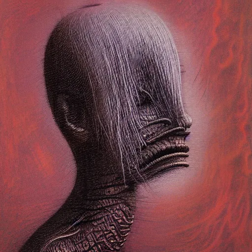 Image similar to tomie by junji ito in the style of zdzisław beksiński and h.r. giger, oil on canvas, intricately detailed artwork, full 8k high quality resolution, recently just found unknown masterpiece, renaissance painting, photorealism, 8k high detail, Sigma 85 mm f 1.4, Studio Light, Studio Ghibli