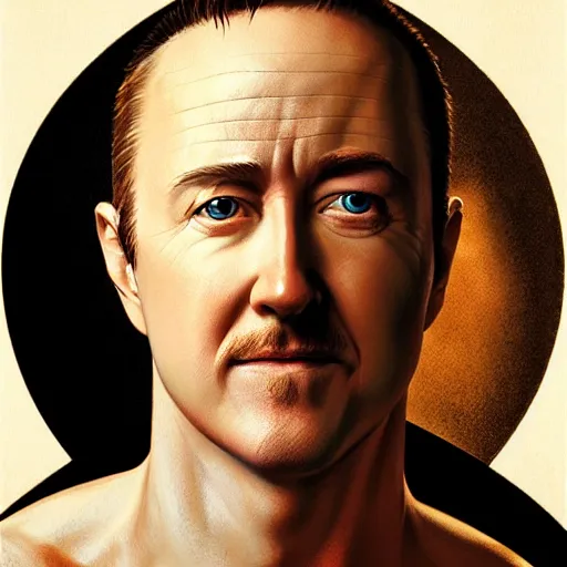 Prompt: edward norton as a peeled boiled egg, just the face, highly detailed, dramatic lighting, concept art by caravaggio and greg rutkowski and artgerm