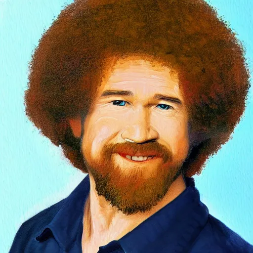 Image similar to a portrait of bob - ross!!!!!! or an avocado