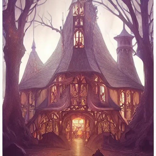 Prompt: “a magic academy, similar to Hogwarts and Strixhaven, with a giant tree in the background, yggdrasil, D&D, fantasy, intricate, cinematic lighting, highly detailed, digital painting, artstation, concept art, smooth, sharp focus, illustration, art by Artgerm and Greg Rutkowski and Alphonse Mucha”