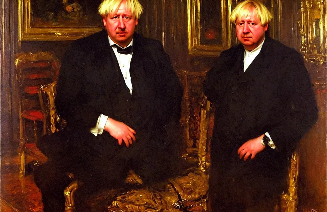 Image similar to portrait of boris!!!!!!!!!!!!!!!!!!!!!!!!!!!, detailed face, detailed painting, detailed no. 1 0 downing street, epic lighting, by ilya repin and phil hale