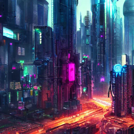 Prompt: hd photo of futuristic cyberpunk city, highly detailed