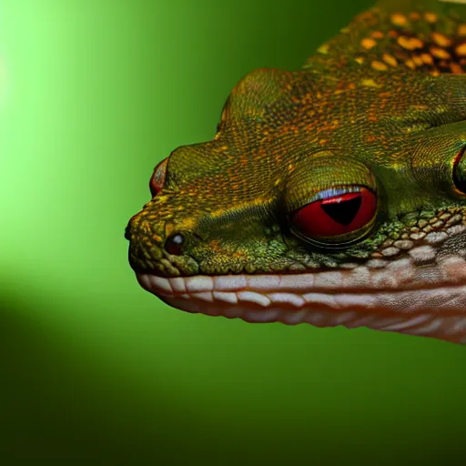 Image similar to a gecko looking into the camera, photorealistic, artstation, cinematic lighting 4k