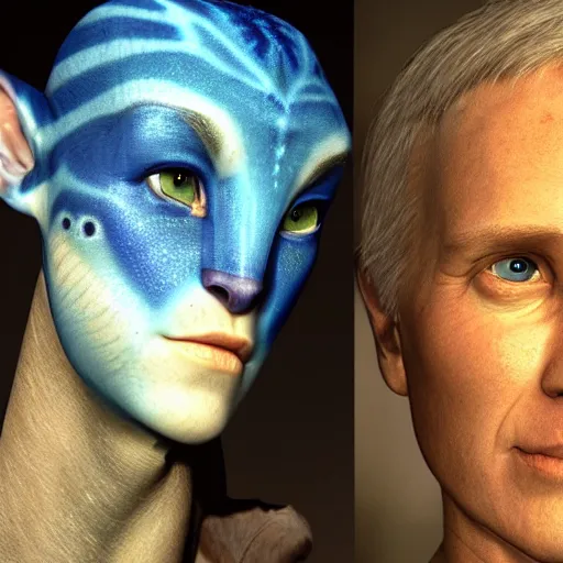 Image similar to James cameron's avatar, avatar people from pandora, blue alien people, natiri, photo realistic, photo realism, hyper realistic, na'vi, 8k, photography