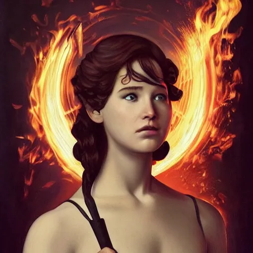 Image similar to The Hunger Games and Divergent by Raphael, Hopper, and Rene Magritte. detailed, romantic, enchanting, trending on artstation.