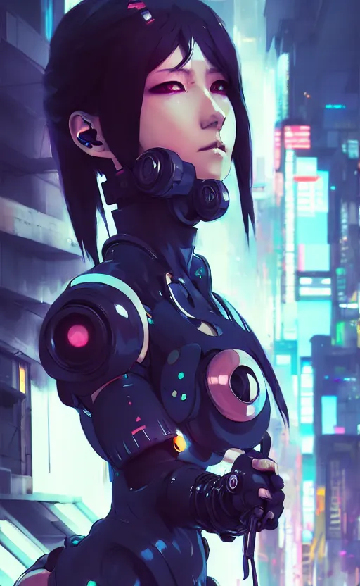 cyberpunk anime girl mech, cyberpunk accessory, side, Stable Diffusion