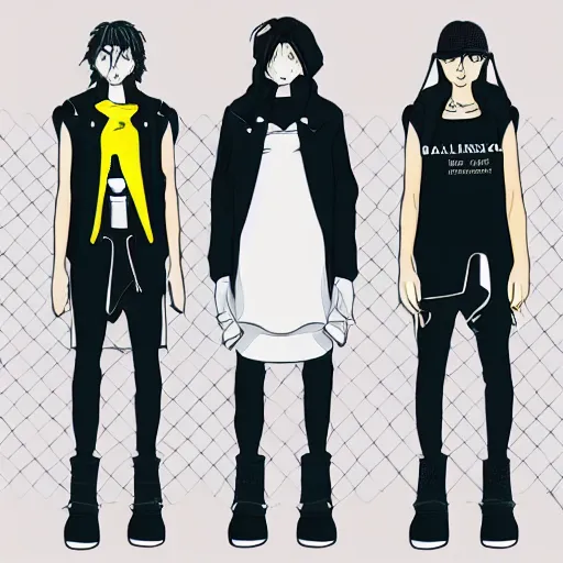 Image similar to balenciaga vetements fashion influencer character minimalistic illustration. style akira anime. popular on pixiv