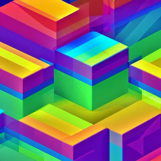 Prompt: rainbow wallpaper, isometric