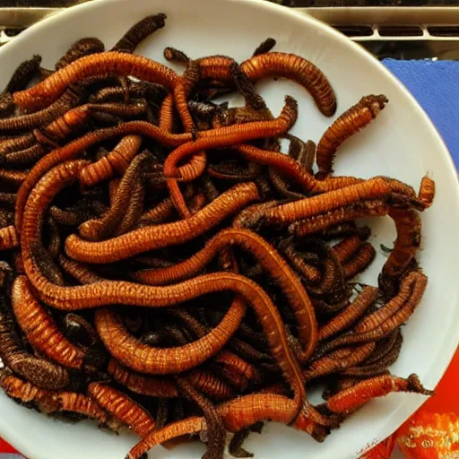 Image similar to fried earthworms