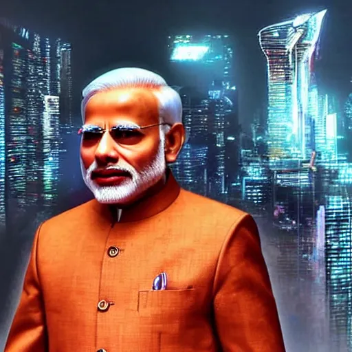 Prompt: Cyberpunk Narendra Modi