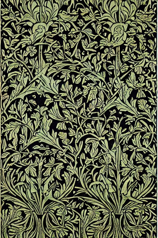 Prompt: pattern by william morris, illustration