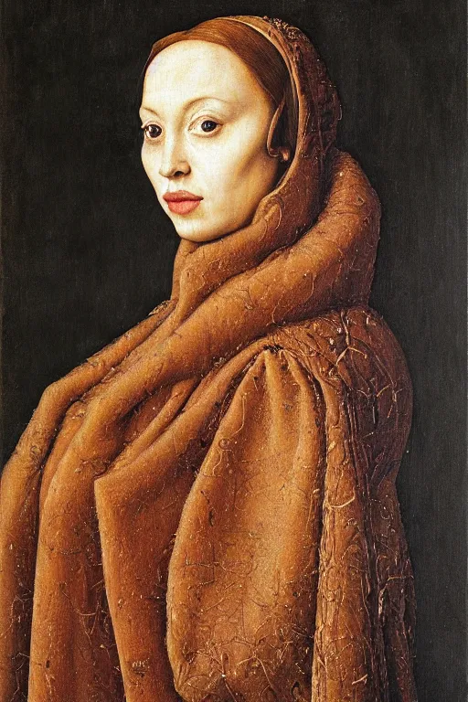 Prompt: portrait of ana de armas, oil painting by jan van eyck, northern renaissance art, oil on canvas, wet - on - wet technique, realistic, expressive, detailed textures, illusionistic detail