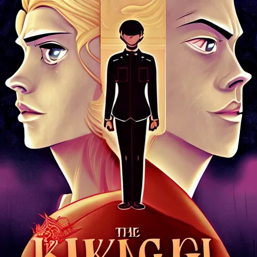 Prompt: the king VS the emperor cover of a DVD, Artwork by lois van baarle, cinematic composition, trending