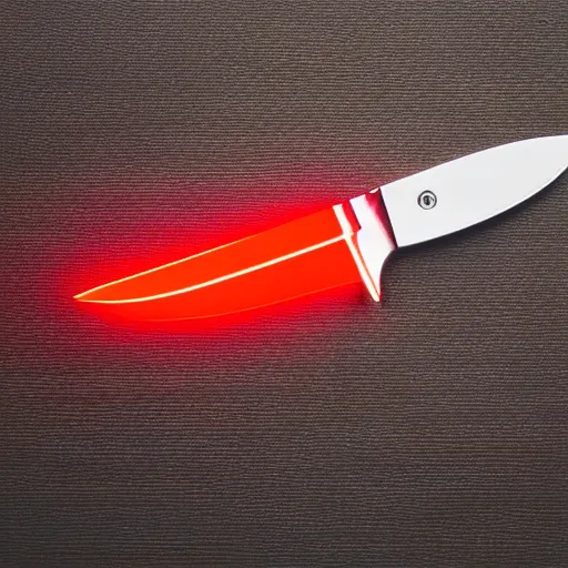 Image similar to tactical knife, glow, reflection, wide angle, red epic 4 k