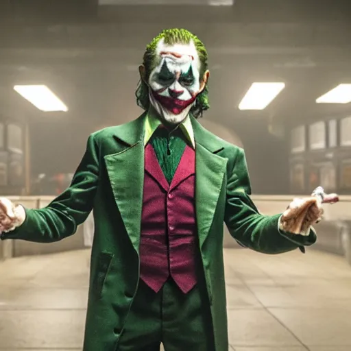 Prompt: film still of Willem Dafoe as joker in the new Joker movie