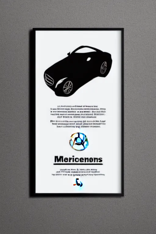 Prompt: minimalistic advertising poster for mercedes