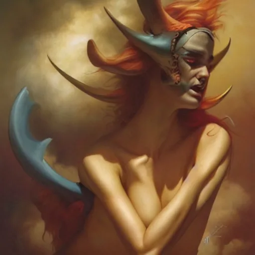 Prompt: shuffles by Tom Bagshaw and Manuel Sanjulian and Boris Vallejo, Hyperrealism