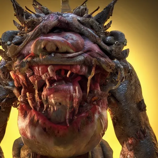 Prompt: scary and ugly animatronic, 8 k, super detailed, octane render, vfx, super realistic, unreal engine 5, cinematic
