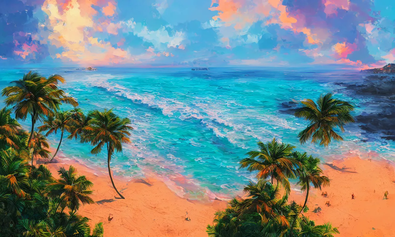 Image similar to paradise beach by alena aenami artworks in 4 k