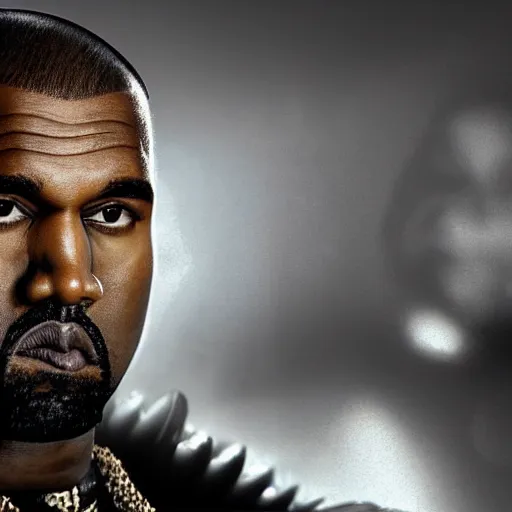 Image similar to Portrait of Kanye West as the emperor of humanity from warhammer 40k in Gears of War, splash art, movie still, cinematic lighting, dramatic, octane render, long lens, shallow depth of field, bokeh, anamorphic lens flare, 8k, hyper detailed, 35mm film grain