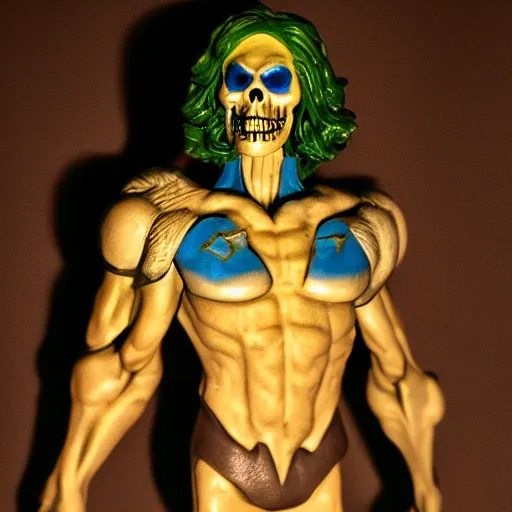 Image similar to skeletor, moody lighting, shallow depth of field,