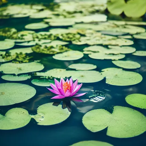 Prompt: pale face lying under the water, top down, closeup, water lilies, cinematic, shallow depth of field, atmospheric, ultra high detail, somber colors