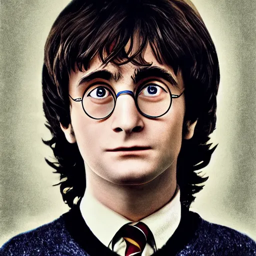 Image similar to A portrait of Harry Potter mixed with John Lennon, highly detailed, 8k