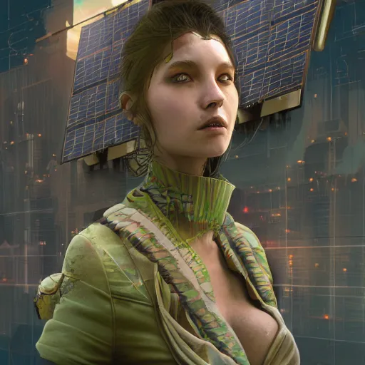 Image similar to solarpunk human, cgsociety, ArtStation